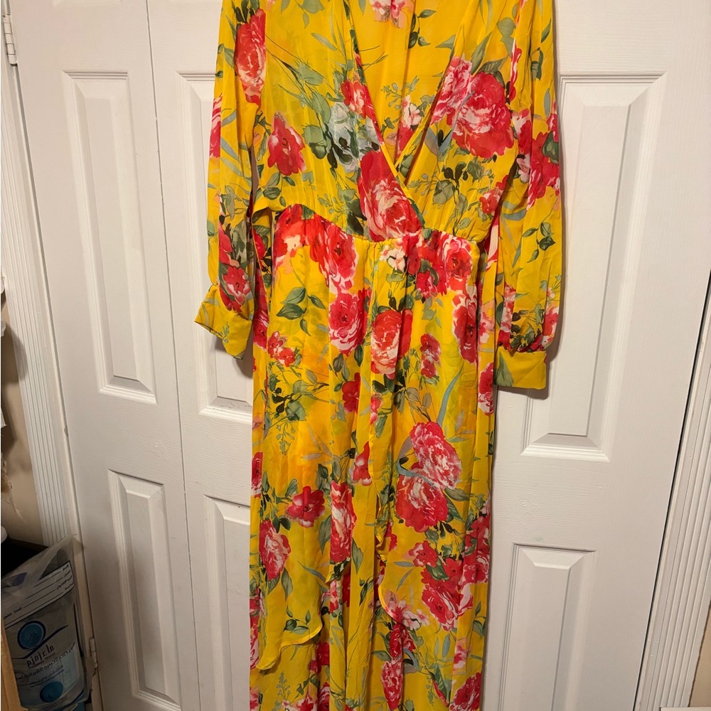 Floral Yellow Maxi Dress